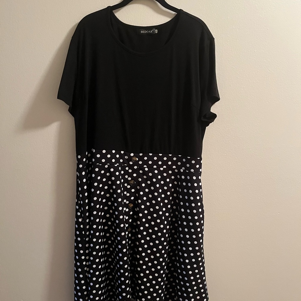 Black and White Fit and Flare Mini Dress